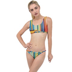 Colorful Rainbow Striped Pattern Stripes Background The Little Details Bikini Set