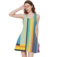 Colorful Rainbow Striped Pattern Stripes Background Inside Out Racerback Dress