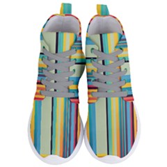 Colorful Rainbow Striped Pattern Stripes Background Women s Lightweight High Top Sneakers