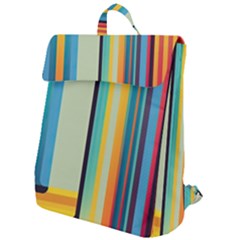Colorful Rainbow Striped Pattern Stripes Background Flap Top Backpack