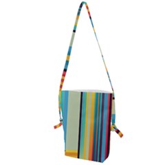 Colorful Rainbow Striped Pattern Stripes Background Folding Shoulder Bag