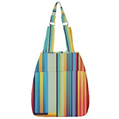 Colorful Rainbow Striped Pattern Stripes Background Center Zip Backpack