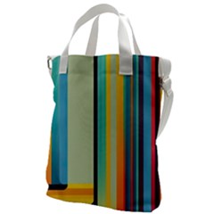 Colorful Rainbow Striped Pattern Stripes Background Canvas Messenger Bag