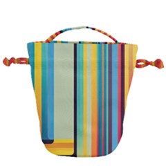 Colorful Rainbow Striped Pattern Stripes Background Drawstring Bucket Bag