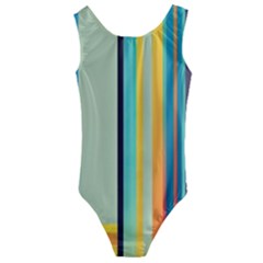Colorful Rainbow Striped Pattern Stripes Background Kids  Cut-out Back One Piece Swimsuit