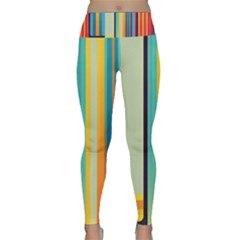 Colorful Rainbow Striped Pattern Stripes Background Lightweight Velour Classic Yoga Leggings