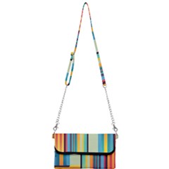 Colorful Rainbow Striped Pattern Stripes Background Mini Crossbody Handbag