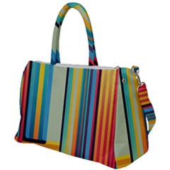 Colorful Rainbow Striped Pattern Stripes Background Duffel Travel Bag