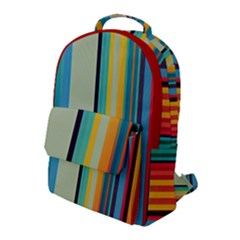 Colorful Rainbow Striped Pattern Stripes Background Flap Pocket Backpack (large)
