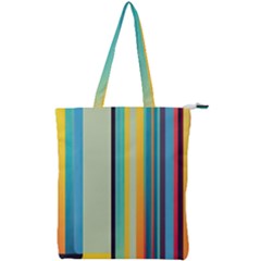 Colorful Rainbow Striped Pattern Stripes Background Double Zip Up Tote Bag
