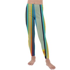 Colorful Rainbow Striped Pattern Stripes Background Kids  Lightweight Velour Leggings