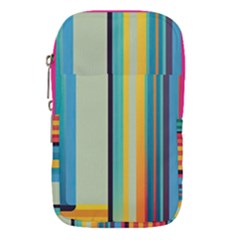 Colorful Rainbow Striped Pattern Stripes Background Waist Pouch (large)