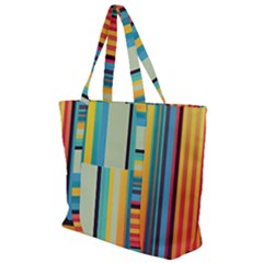 Colorful Rainbow Striped Pattern Stripes Background Zip Up Canvas Bag