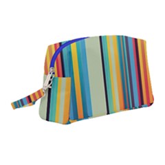 Colorful Rainbow Striped Pattern Stripes Background Wristlet Pouch Bag (medium)