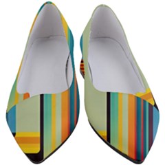 Colorful Rainbow Striped Pattern Stripes Background Women s Block Heels 