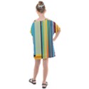 Colorful Rainbow Striped Pattern Stripes Background Kids  One Piece Chiffon Dress View2