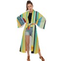 Colorful Rainbow Striped Pattern Stripes Background Maxi Kimono View1