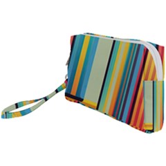 Colorful Rainbow Striped Pattern Stripes Background Wristlet Pouch Bag (small)