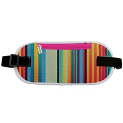 Colorful Rainbow Striped Pattern Stripes Background Rounded Waist Pouch