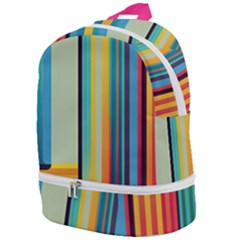 Colorful Rainbow Striped Pattern Stripes Background Zip Bottom Backpack