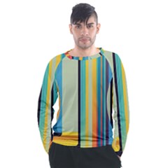 Colorful Rainbow Striped Pattern Stripes Background Men s Long Sleeve Raglan T-shirt