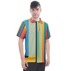 Colorful Rainbow Striped Pattern Stripes Background Men s Polo T-shirt