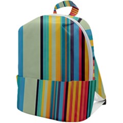 Colorful Rainbow Striped Pattern Stripes Background Zip Up Backpack