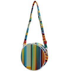 Colorful Rainbow Striped Pattern Stripes Background Crossbody Circle Bag