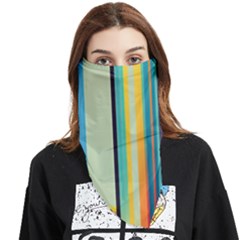 Colorful Rainbow Striped Pattern Stripes Background Face Covering Bandana (triangle) by Ket1n9