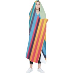 Colorful Rainbow Striped Pattern Stripes Background Wearable Blanket