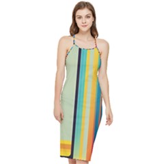 Colorful Rainbow Striped Pattern Stripes Background Bodycon Cross Back Summer Dress