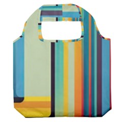Colorful Rainbow Striped Pattern Stripes Background Premium Foldable Grocery Recycle Bag