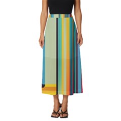 Colorful Rainbow Striped Pattern Stripes Background Classic Midi Chiffon Skirt
