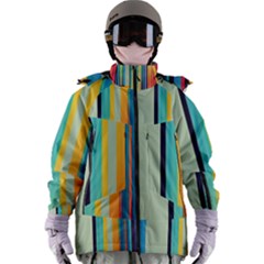 Colorful Rainbow Striped Pattern Stripes Background Women s Zip Ski And Snowboard Waterproof Breathable Jacket