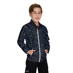 Midnight Blossom Elegance Black Backgrond Kids  Windbreaker