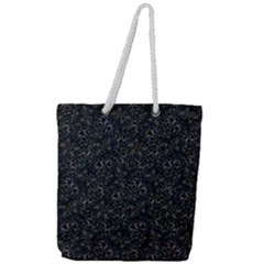 Midnight Blossom Elegance Black Backgrond Full Print Rope Handle Tote (large) by dflcprintsclothing