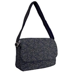 Midnight Blossom Elegance Black Backgrond Courier Bag by dflcprintsclothing
