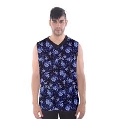 Stylized Floral Intricate Pattern Design Black Backgrond Men s Basketball Tank Top by dflcprintsclothing
