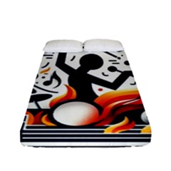 Abstract Drummer Fitted Sheet (full/ Double Size) by RiverRootz