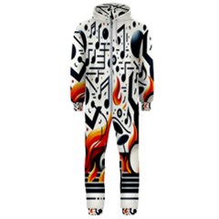 Abstract Drummer Hooded Jumpsuit (men)