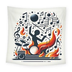 Abstract Drummer Square Tapestry (large)