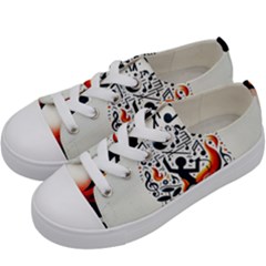 Abstract Drummer Kids  Low Top Canvas Sneakers