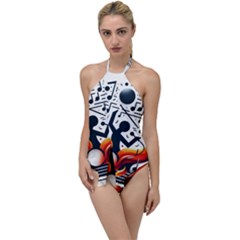 Abstract Drummer Go With The Flow One Piece Swimsuit