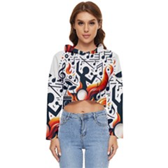 Abstract Drummer Women s Lightweight Cropped Hoodie