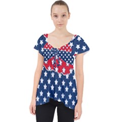 Illustrations Stars Lace Front Dolly Top