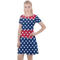 Illustrations Stars Cap Sleeve Velour Dress 