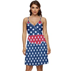 Illustrations Stars V-neck Pocket Summer Dress 