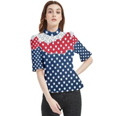 Illustrations Stars Frill Neck Blouse