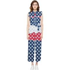 Illustrations Stars Women s Frill Top Chiffon Jumpsuit