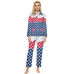 Illustrations Stars Womens  Long Sleeve Velvet Pocket Pajamas Set